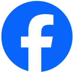 Weißes Facebook f auf blauem Kreis mit klaren Kanten und ohne weiteren Text